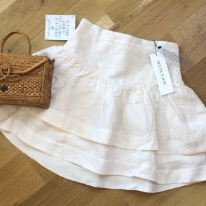 NWT Shona Joy for Free People Elsa Linen blend mini skirt, Size 4